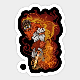 Raging Inferno: Fire Giant Surtr Design Sticker